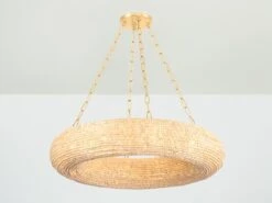 Chandelier In Brass With Beaded Wooden Shade 7 Chandelier In Brass With Beaded Wooden Shade -Andrew Martin 1089618 lure chandelier 3