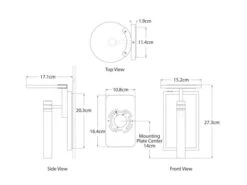 Alabaster And Brass Floating Disc Wall Light -Andrew Martin 1092665 melage float disc tech drawing