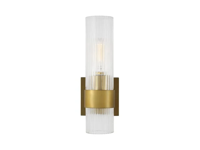 Vertical Ribbed Glass Wall Light 3 Vertical Ribbed Glass Wall Light