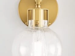Sphere Seeded Glass Wall Light -Andrew Martin 1093145 brass 4
