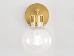 Sphere Seeded Glass Wall Light -Andrew Martin 1093146 brass 3