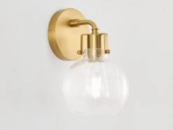 Sphere Seeded Glass Wall Light -Andrew Martin 1093147 brass 2