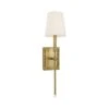 Brass And Linen Shade Wall Light -Andrew Martin 1093401 baxley sconce brass