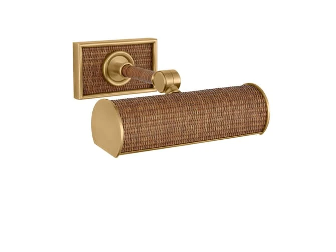 Rattan And Brass Picture Light 3 Rattan And Brass Picture Light