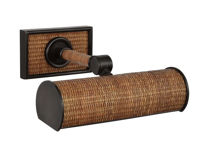 Rattan And Bronze Picture Light 3 Rattan And Bronze Picture Light