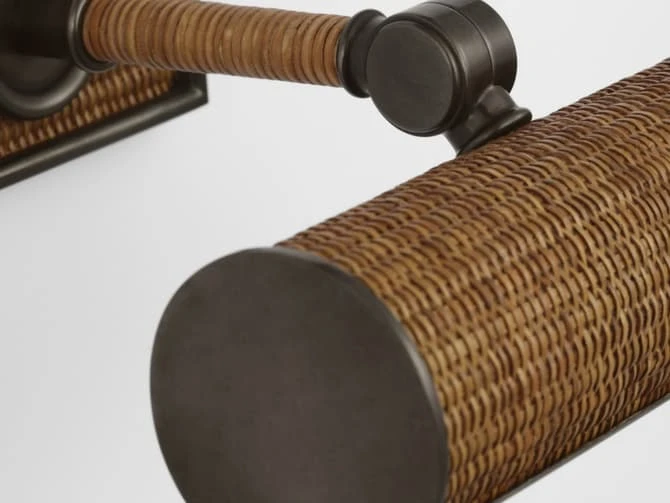 Rattan And Bronze Picture Light 4 Rattan And Bronze Picture Light - Image 2