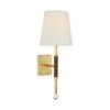 Brass And Saddle Leather Wall Light With Linen Shade -Andrew Martin 1094192 griffin sconce brass and leather