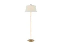 Brass And Leather Floor Lamp