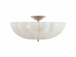 Elegant Ceiling Light With Glass Bowl And Nickel Fittings