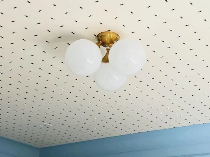 Triple Flush Mount Ceiling Light In Brass 4 Triple Flush Mount Ceiling Light In Brass - Image 2