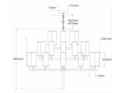 Tiered Chandelier In Bronze With Crackle Glass -Andrew Martin 113376 liaison tripple tech
