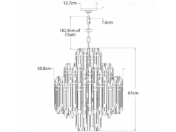 Four Tier Waterfall Chandelier In Brass With Clear Acrylic -Andrew Martin 113471 adele four tier waterfall chandelier tech