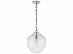 Acorn Pendant In Polished Nickel With Clear Glass