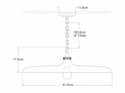 Modern Pendant In Brass With Aged Iron Shade -Andrew Martin 113734 piatto tech