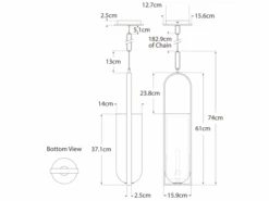 Small Elongated Pendant In Polished Nickel With Alabaster Shade -Andrew Martin 113802 melange small elongated pendant tech