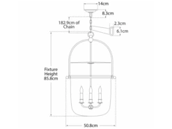 Bell Lantern In Aged Iron With Antiqued Mercury Glass -Andrew Martin 113859 lorford tech