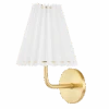 Wall Light With Pleated Shade In Aged Brass 1 Wall Light With Pleated Shade In Aged Brass -Andrew Martin 116099 demi wall light aged brass