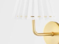 Wall Light With Pleated Shade In Aged Brass -Andrew Martin 116101 demi wall light aged brass 3