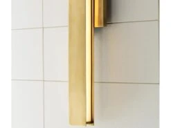 Slim Modern Wall Light -Andrew Martin 118837 bau wall light natural brass close 1