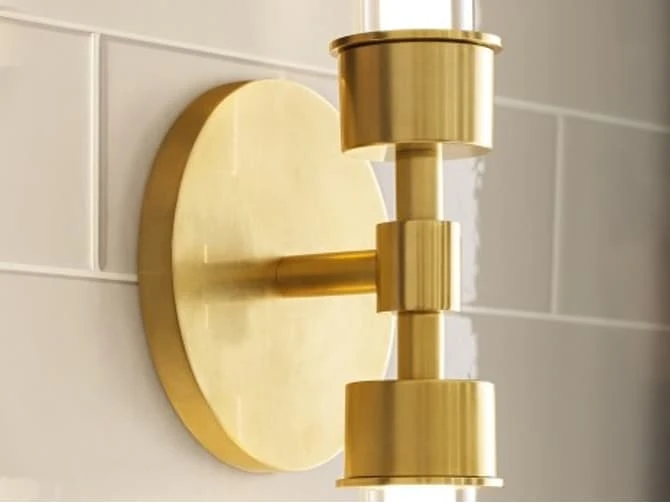 Contemporary Bathroom Wall Light In Acrylic And Natural Brass 4 Contemporary Bathroom Wall Light In Acrylic And Natural Brass - Image 2