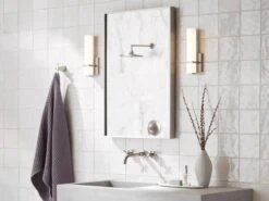 Rectangular Wall Light In Nickel -Andrew Martin 119020 milan wall light life 1