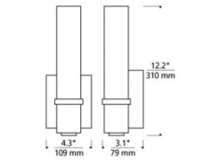 Rectangular Wall Light In Nickel -Andrew Martin 119024 milan wall light tech