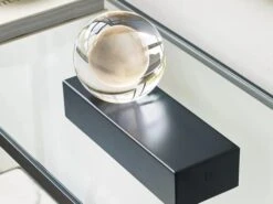 Sculptural Sphere Table Lamp With Black Base 11 Sculptural Sphere Table Lamp With Black Base -Andrew Martin 119039 mina table lamp nightshade black detail 2