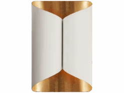 Wall Light In White With Gold Interior