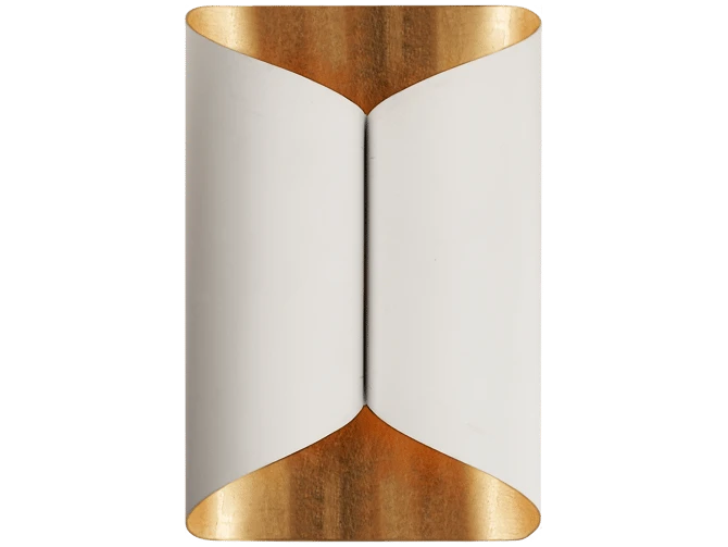 Wall Light In White With Gold Interior 3 Wall Light In White With Gold Interior