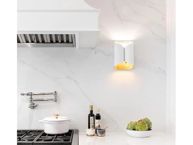 Wall Light In White With Gold Interior 5 Wall Light In White With Gold Interior - Image 3