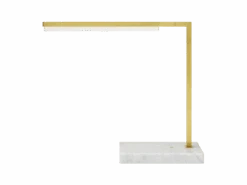 Table Lamp In Natural Brass And White Marble