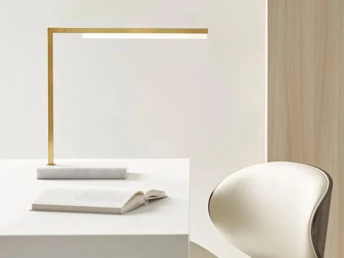 Table Lamp In Natural Brass And White Marble 5 Table Lamp In Natural Brass And White Marble - Image 3