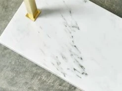 Floor Lamp In Natural Brass And White Marble -Andrew Martin 122061 tl klee 43 floor lamp app4 700prtkle43nb led927