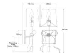 Wall Light In Soft Brass With Cream Linen Shade -Andrew Martin 122351 ellery small sconce tech