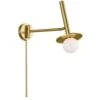 Pivot Wall Light In Burnished Brass -Andrew Martin 122366 nodes pivot sconce in burnished brass with white glass angle
