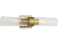 Wall Light In Brass -Andrew Martin 122435 geneva linear sconce in burnished brass with clear glass 2