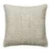 Embroidered Cushion In Totem Linen In Ivory -Andrew Martin 128004 totem ivory sml medici chalk