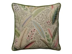 Embroidered Cushion In Spirit Linen In Sunset