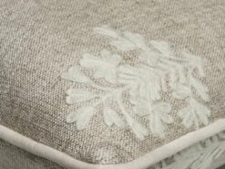 Embroidered Cushion In Alba Linen In Ivory -Andrew Martin 128043 alba ivory medici chalk corner sml