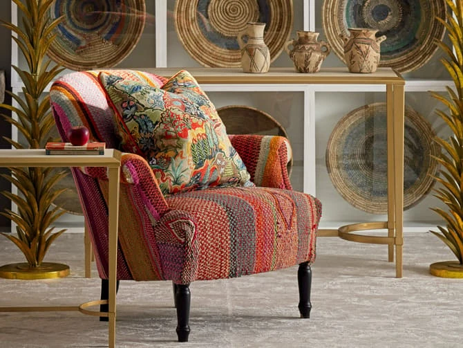 Embroidered Cushion In Forest Linen In Multi 4 Embroidered Cushion In Forest Linen In Multi - Image 2