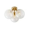 Triple Flush Mount Ceiling Light In Brass -Andrew Martin 132408 cristol gold