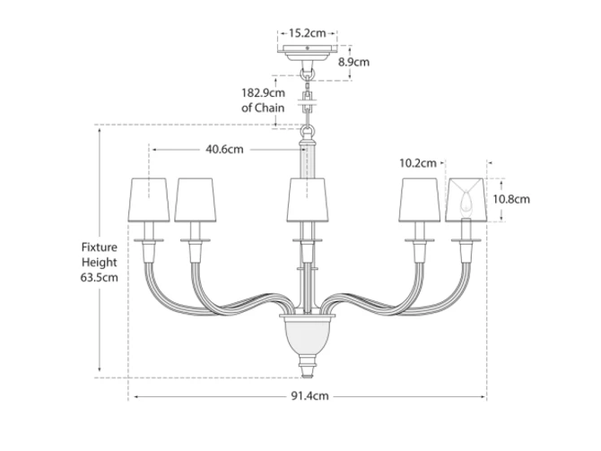 Chandelier In Antique Brass 6 Chandelier In Antique Brass - Image 4