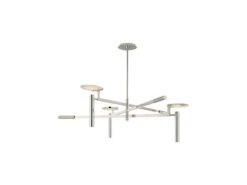 Large Floating Disc Chandelier In Polished Nickel