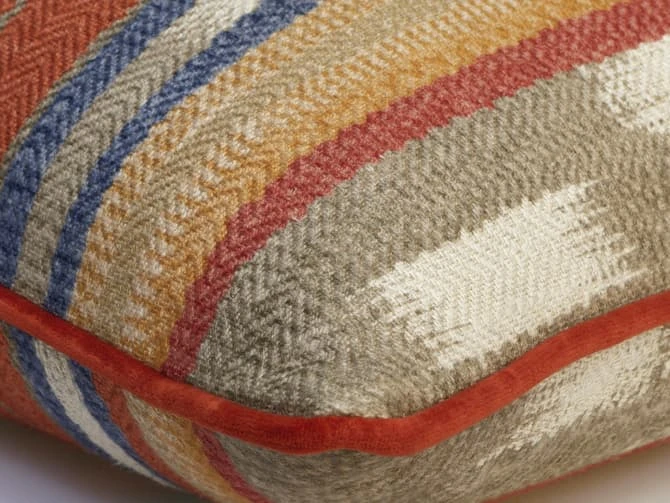 Cushion With Vertical Stripe In Brick Orange 4 Cushion With Vertical Stripe In Brick Orange - Image 2