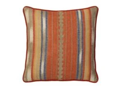 Cushion With Vertical Stripe In Brick Orange