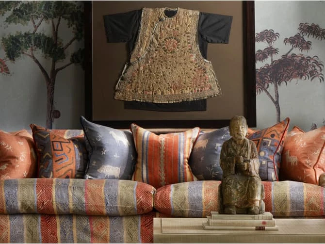 Cushion With Vertical Stripe In Brick Orange 5 Cushion With Vertical Stripe In Brick Orange - Image 3