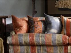 Strong Geometric Cushion In Chocolate -Andrew Martin 138476 lady may isthmus brick green raffles coffee table mythical land summer storm argonaut cushions lg