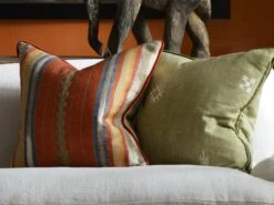 Cushion With Vertical Stripe In Brick Orange 14 Cushion With Vertical Stripe In Brick Orange -Andrew Martin 138669 nineveh brick jericho green cushion lifestyle sml