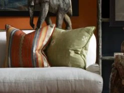 Moroccan Inspired Cushion In Green -Andrew Martin 138670 nineveh brick jericho green cushion lifestyle sml