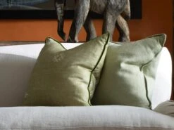 Moroccan Inspired Cushion In Green -Andrew Martin 138676 jericho green rocco sage cushion lifestyle sml